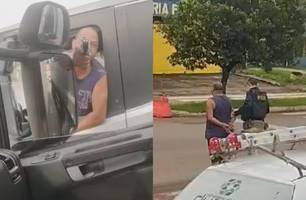 Caminhoneiro é preso em SP após ser filmado ameaçando motorista com arma (Foto: Reprodução)