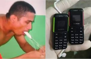 CE: Detento é pego com celulares no estômago e 'vomita' dois aparelhos (Foto: Reprodução)