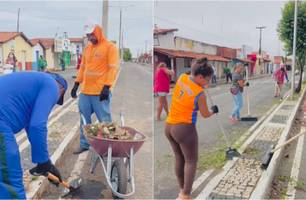 Comunidade de São Gonçalo do Piauí se mobiliza em mutirão de limpeza (Foto: Reprodução) Comunidade de São Gonçalo do Piauí se mobiliza em mutirão de limpeza (Foto: Reprodução)