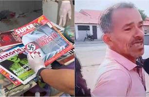 Conteúdo nazista é achado em baú de suspeito de envenenar família em Parnaíba (Foto: Reprodução) Conteúdo nazista é achado em baú de suspeito de envenenar família em Parnaíba (Foto: Reprodução)