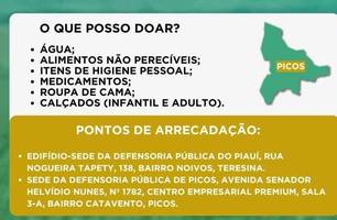 Defensoria Pública arrecada doações para vítimas das enchentes em Picos (Foto: Reprodução) Defensoria Pública arrecada doações para vítimas das enchentes em Picos (Foto: Reprodução)