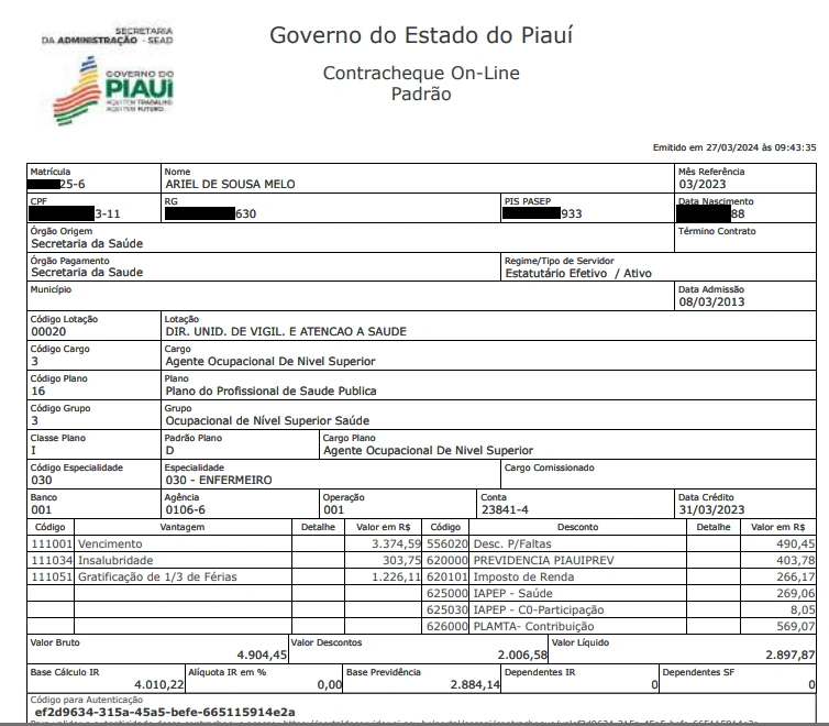 Ex-servidor recebeu salário  sem trabalhar durante 15 meses
