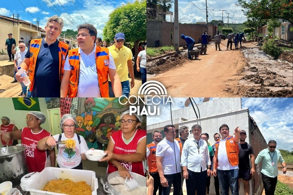 Governador visita cozinha solitária e obras de prevenção de alagamentos em Picos