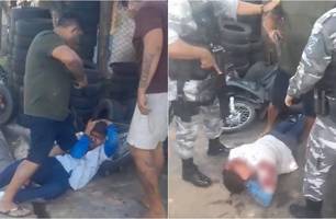 Homem tenta assaltar policial, é rendido e agredido por populares em Teresina (Foto: Reprodução) Homem tenta assaltar policial, é rendido e agredido por populares em Teresina (Foto: Reprodução)