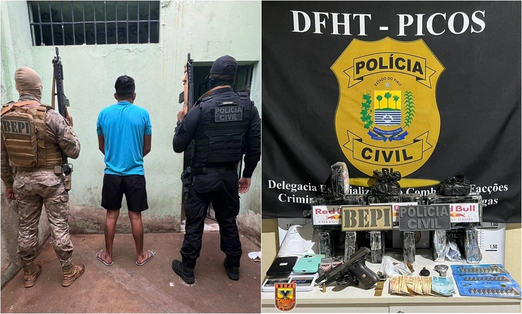 Integrante de facção é preso com arma e grande quantidade de drogas em Picos