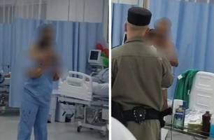 Paciente em surto psicótico faz enfermeira refém em Hospital de Morrinhos - Goiás (Foto: Reprodução) Paciente em surto psicótico faz enfermeira refém em Hospital de Morrinhos - Goiás (Foto: Reprodução)