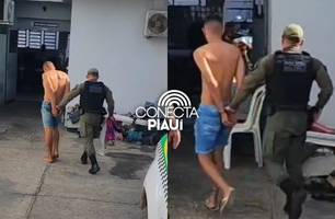 Polícia prende suspeitos de realizar assaltos com criança de 4 anos em Teresina (Foto: Repórter 12/Conecta Piauí) Polícia prende suspeitos de realizar assaltos com criança de 4 anos em Teresina (Foto: Repórter 12/Conecta Piauí)