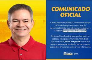 Rafael anuncia perfil oficial da Prefeitura de Timon nas redes socias (Foto: Reprodução)