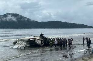 SP: Avião de pequeno porte cai e explode na beira da praia em Ubatuba (Foto: Reprodução)
