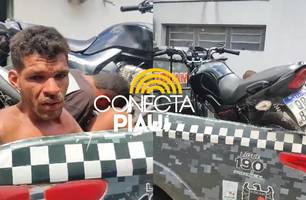 Suspeito de assalto é preso após cair de motocicleta em Teresina: "Fui atropelado" (Foto: Repórter 12/Conecta Piauí) Suspeito de assalto é preso após cair de motocicleta em Teresina: "Fui atropelado" (Foto: Repórter 12/Conecta Piauí)