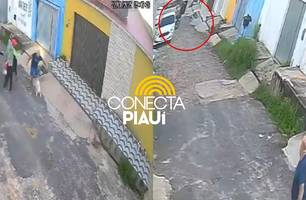 Trio de criminosos é flagrado assaltando homem acompanhado de cachorro em Timon (Foto: Reprodução)