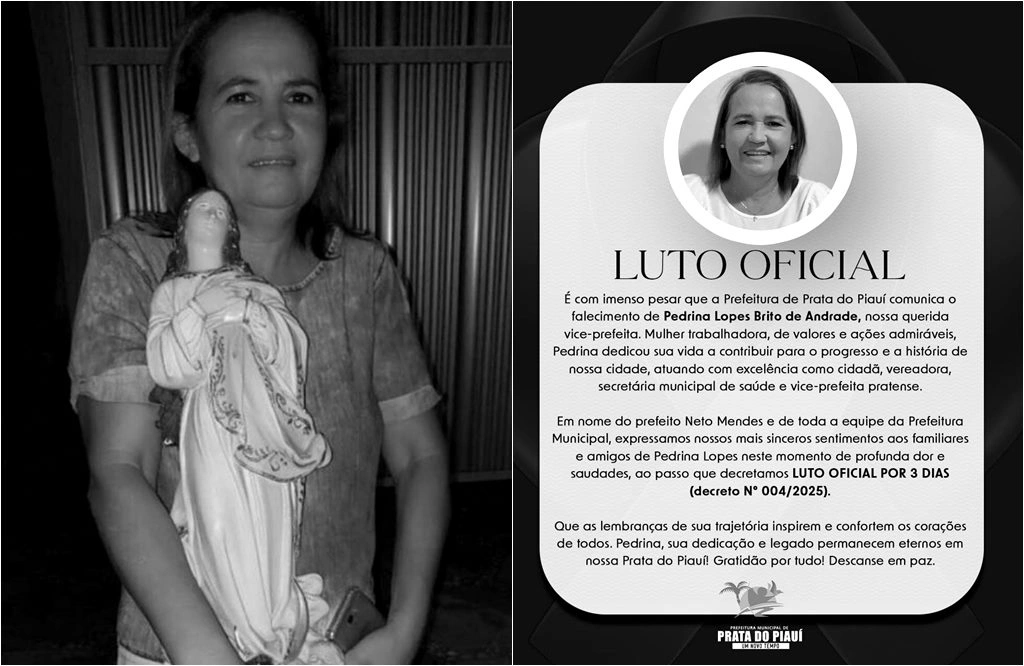 Vice-prefeita do Piauí morre e Prefeitura decreta luto oficial de três dias