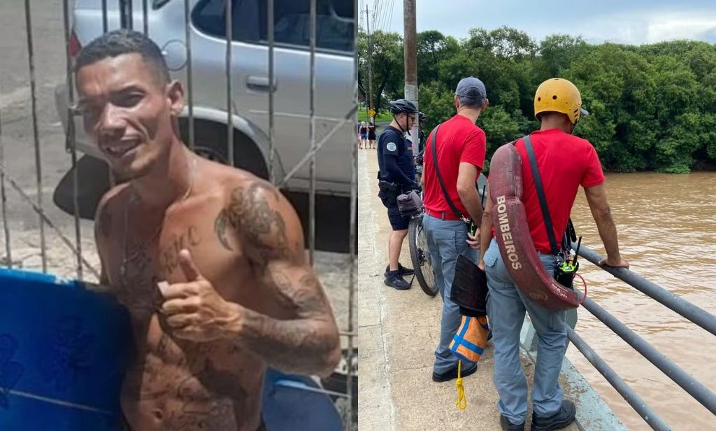 Vídeo mostra momento em que homem desaparece após pular no rio Piracicaba, em SP