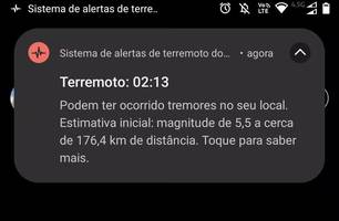 Alerta emitido pelo sistema de alerta de terremoto do Android (Foto: Reprodução/Redes sociais)