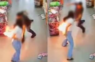 GO: Mulher fica em chamas após celular explodir no bolso em supermercado (Foto: Reprodução)