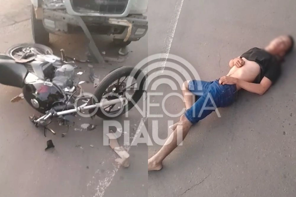 Grave acidente entre moto e carro deixa jovem ferido na zona Sul de Teresina