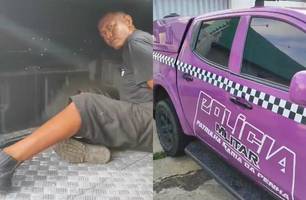 Homem invade residência de ex-companheira, quebra objetos e é preso em Teresina (Foto: Conecta Piauí / Repórter 12) Homem invade residência de ex-companheira, quebra objetos e é preso em Teresina (Foto: Conecta Piauí / Repórter 12)