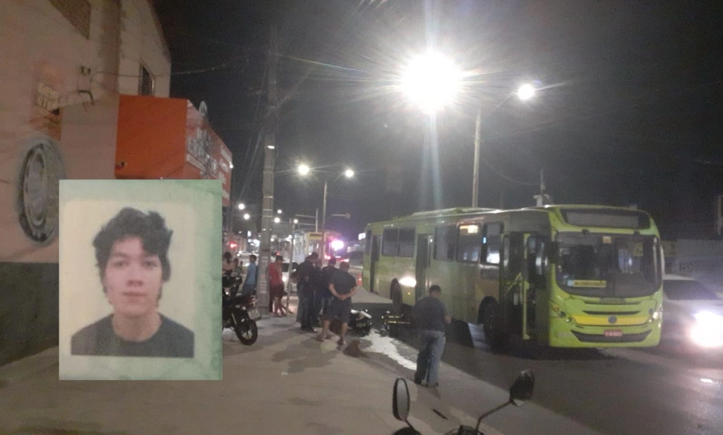 Jovem fica gravemente ferido após colidir motocicleta contra ônibus em Teresina