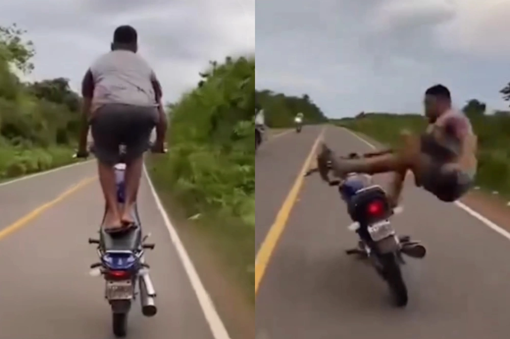 Jovem sofre acidente ao empinar moto na PI-211 em Esperantina