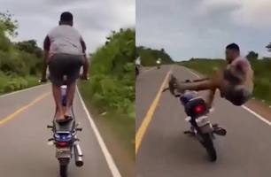 Jovem sofre acidente ao empinar moto na PI-211 em Esperantina (Foto: Reprodução)