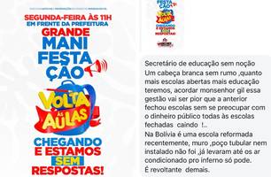 Monsenhor Gil: mães de alunos organizam manifestação para cobrar início das aulas (Foto: Reprodução/Instagram) Monsenhor Gil: mães de alunos organizam manifestação para cobrar início das aulas (Foto: Reprodução/Instagram)