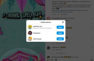 o perfil pessoal do prefeito (@zehenriquepi) foi marcado como colaborador, vinculando sua imagem a eventos oficiais (Foto: Reprodução) o perfil pessoal do prefeito (@zehenriquepi) foi marcado como colaborador, vinculando sua imagem a eventos oficiais (Foto: Reprodução)