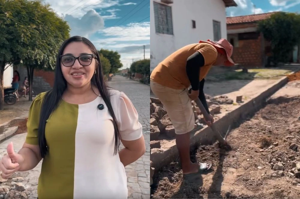 Prefeita de São Gonçalo do Piauí acompanha obras no Conjunto Nova Vida