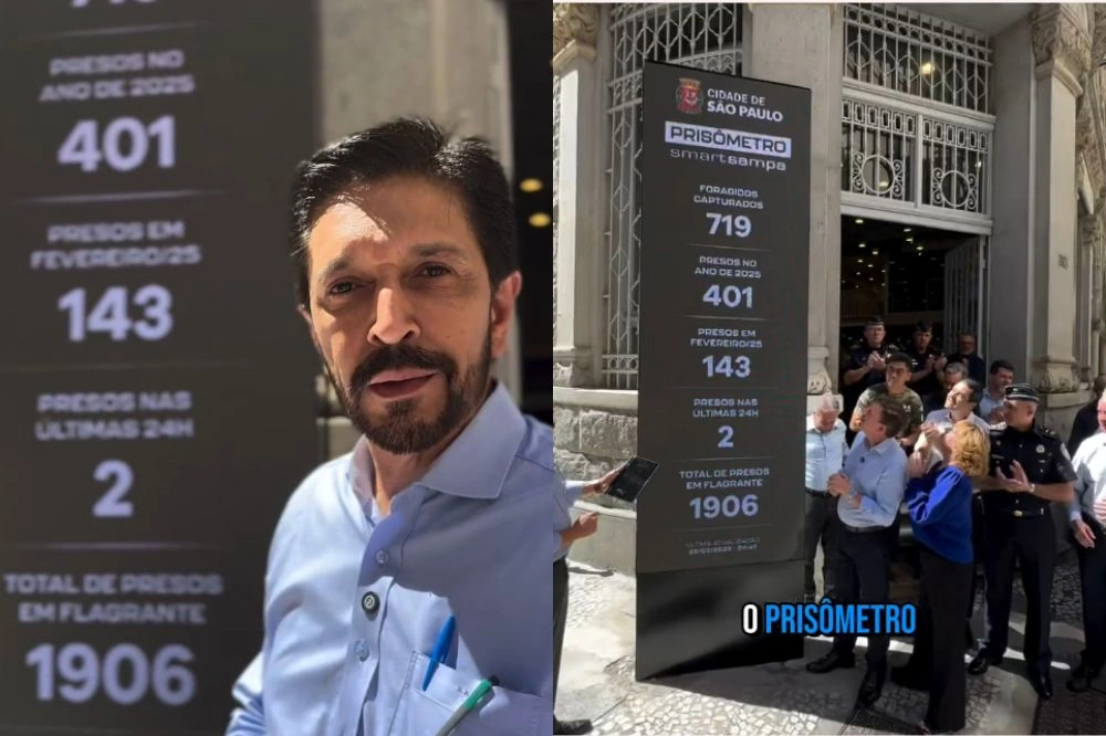 Prefeito de São Paulo inaugura o 'Prisômetro', painel que exibe números de prisões