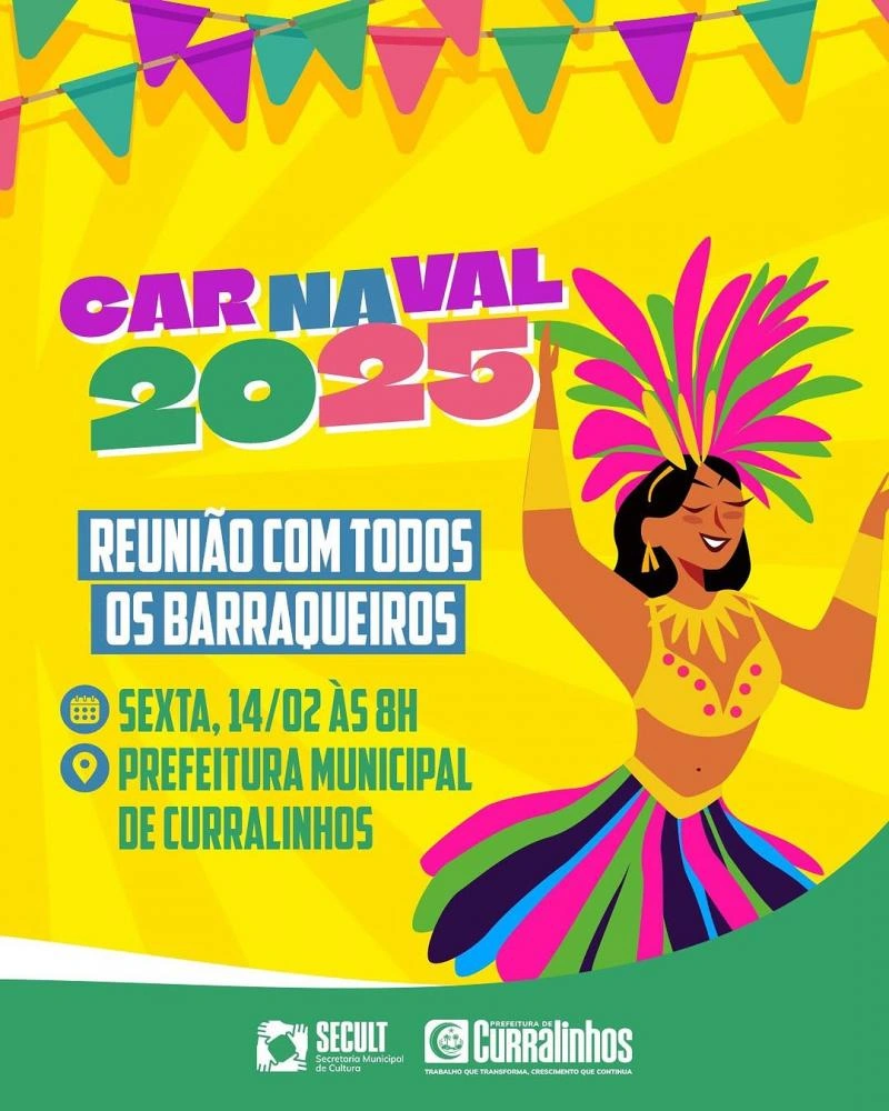 Prefeitura de Curralinhos convoca barraqueiros para reunião sobre o Carnaval 2025