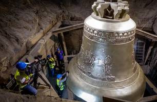 Com 55 toneladas, o sino impressiona pelo tamanho e será instalado na Basílica de Trindade, Goiás (Foto: Rduch Bells & Clocks) Com 55 toneladas, o sino impressiona pelo tamanho e será instalado na Basílica de Trindade, Goiás (Foto: Rduch Bells & Clocks)