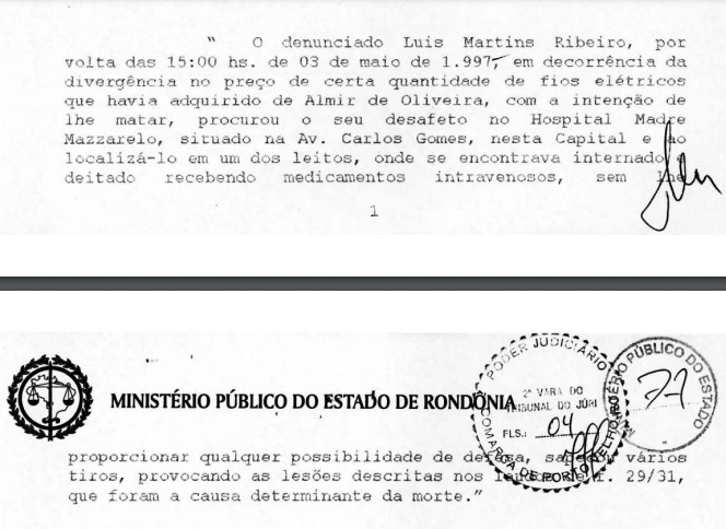 Documentos apontam que crime aconteceu em 1997, há 28 anos atrás