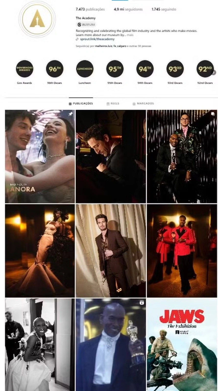 Instagram do The Academy