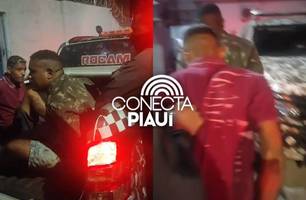 Jovens são presos em flagrante por porte ilegal de munição na zona Sul de Teresina (Foto: Repórter 12/Conecta Piauí) Jovens são presos em flagrante por porte ilegal de munição na zona Sul de Teresina (Foto: Repórter 12/Conecta Piauí)