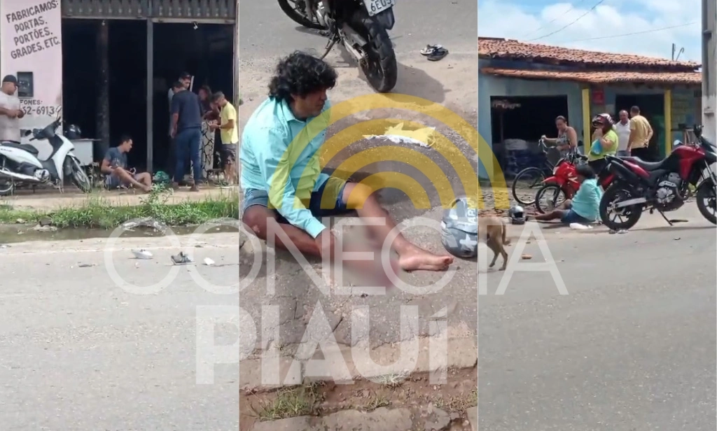 Motociclista tem dedos do pé decepados durante colisão entre motos em Parnaíba