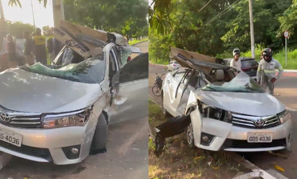Motorista fica ferido após colidir carro contra árvore na zona Leste de Teresina