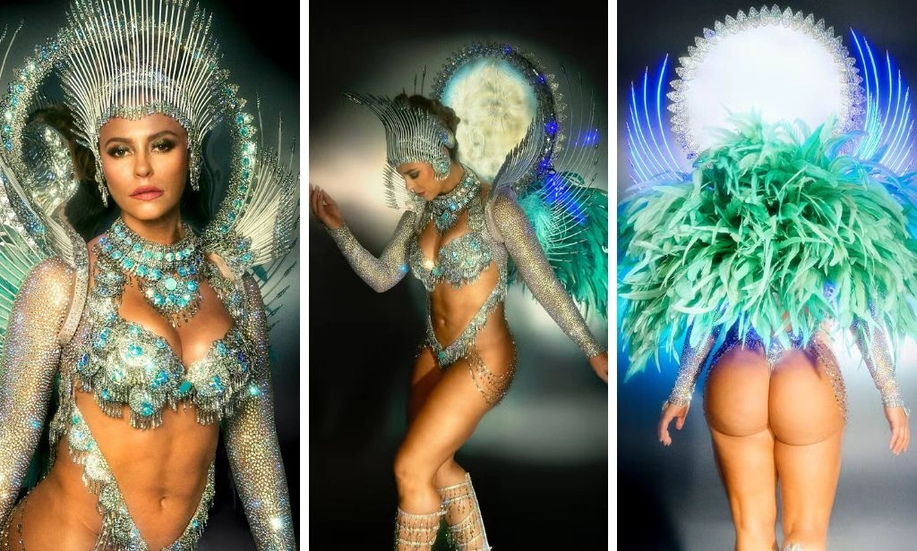 Paolla Oliveira faz último desfile como Rainha de Bateria e fala de desafios