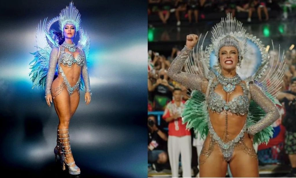 Paolla Oliveira faz último desfile como Rainha de Bateria e fala de desafios