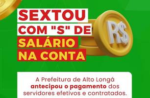 Prefeitura de Alto Longá antecipa salário e libera 13º a aniversariantes de março (Foto: Reprodução) Prefeitura de Alto Longá antecipa salário e libera 13º a aniversariantes de março (Foto: Reprodução)