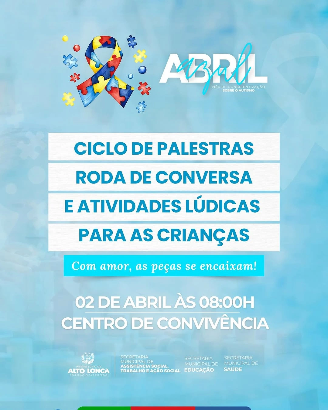 Prefeitura de Alto Longá vai realizar evento de conscientização do Autismo