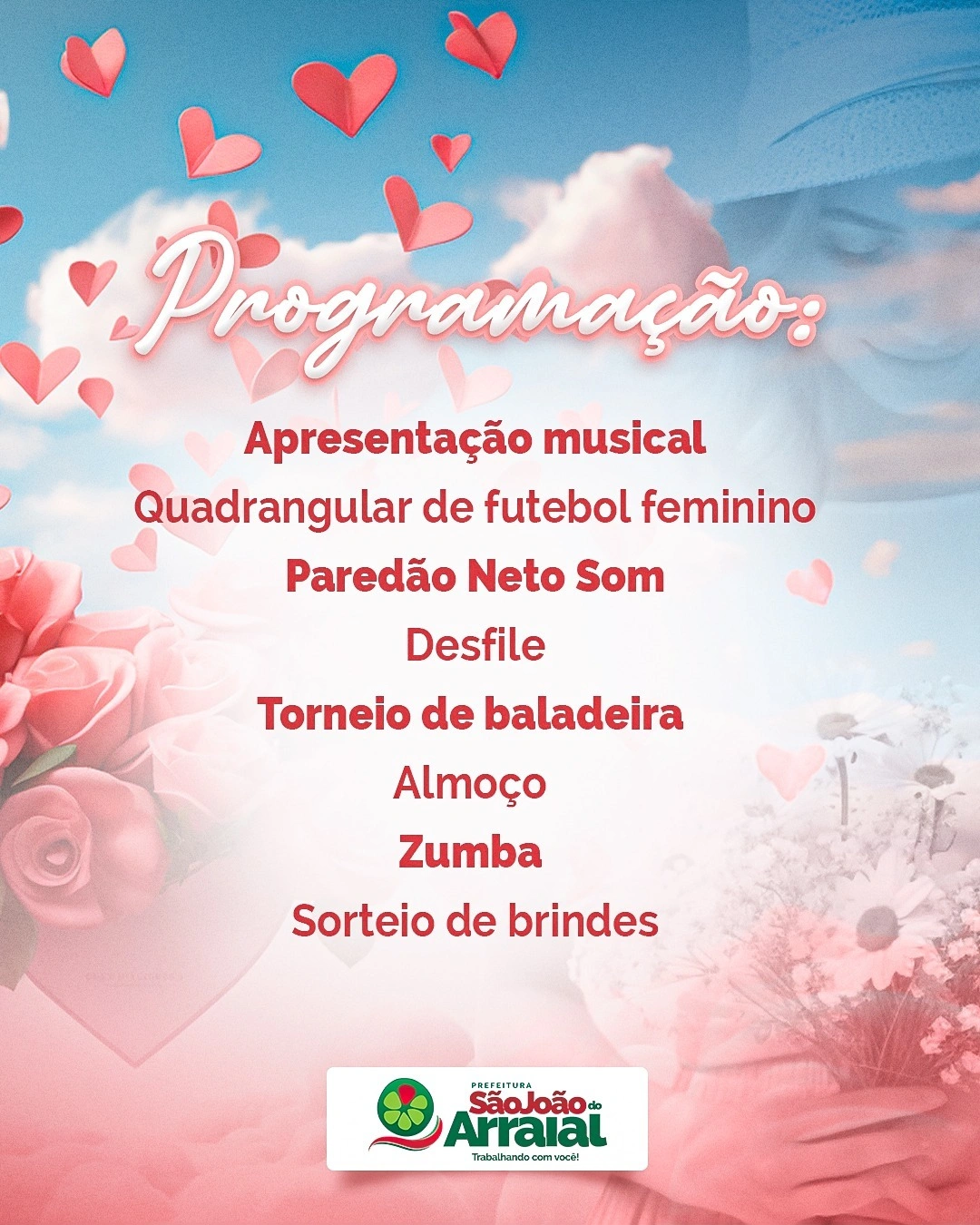 Prefeitura de São João do Arraial realizará festa em homenagem às mulheres