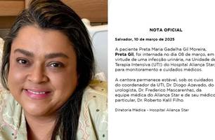 Preta Gil é internada com infecção urinária e permanece estável, diz hospital (Foto: Reprodução)