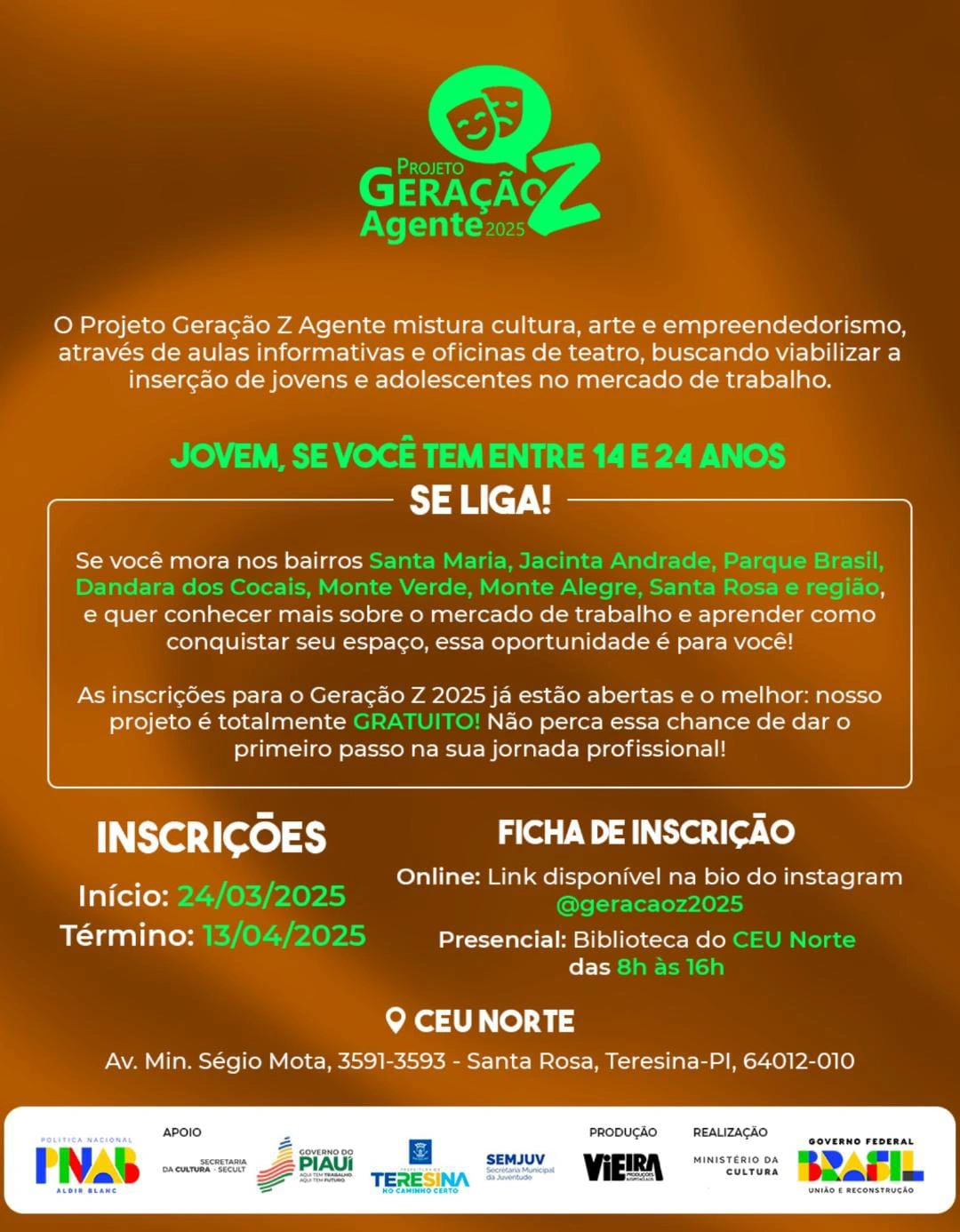Projeto Geração Z 2025 oferece capacitação gratuita para jovens em Teresina
