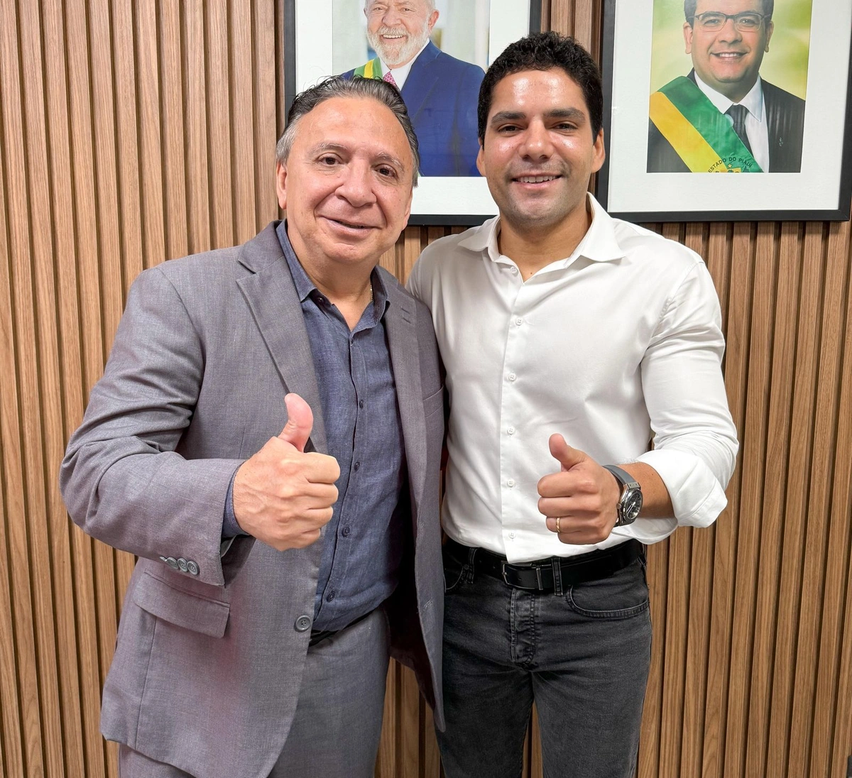 secretário da Fazenda, Emílio Júnior, e o diretor-geral do Departamento de Estradas e Rodagem (DER-PI), Leonardo Sobral,