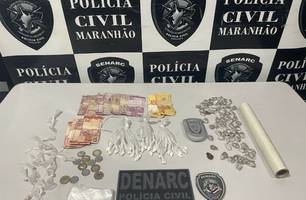 Timon: Polícia civil apreendeu drogas e prendeu acusado na ‘Beira da Linha’ (Foto: PCMA) Timon: Polícia civil apreendeu drogas e prendeu acusado na ‘Beira da Linha’ (Foto: PCMA)