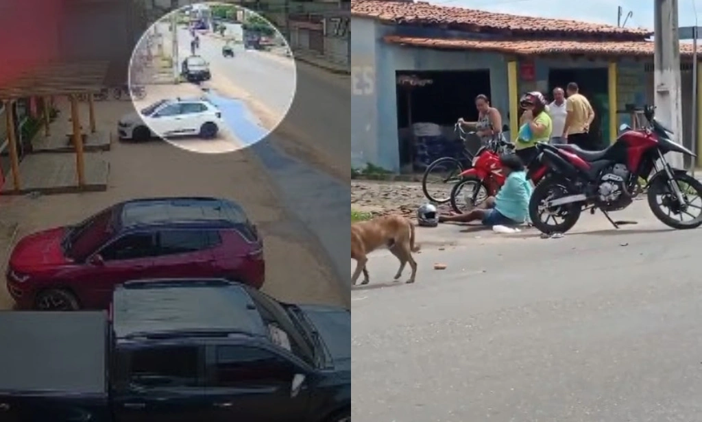 Vídeo mostra momento de acidente que decepou dedos de motociclista em Parnaíba