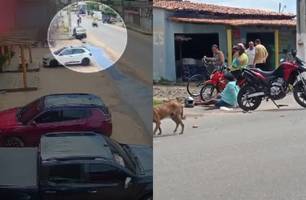 Vídeo mostra momento de acidente que decepou dedos de motociclista em Parnaíba (Foto: Reprodução)