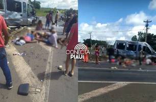 Acidente entre van e caminhonete deixa dois mortos e vários feridos em Caxias (Foto: Reprodução/Redes Sociais) Acidente entre van e caminhonete deixa dois mortos e vários feridos em Caxias (Foto: Reprodução/Redes Sociais)