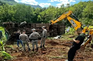 Acidente no Rio Grande do Sul (Foto: Brigada Militar do Rio Grande do Sul)