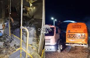 Adolescente de 13 anos incendeia ônibus escolar em Queimada Nova (Foto: Reprodução) Adolescente de 13 anos incendeia ônibus escolar em Queimada Nova (Foto: Reprodução)