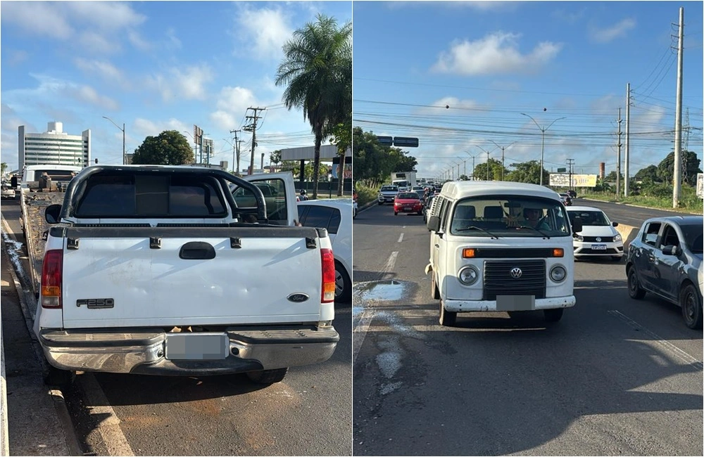 Caminhonete tomba no viaduto da avenida Miguel Rosa e causa grande congestionamento